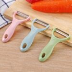 Plastic Kitchen Peeler - Green & Classic Stainless Steel 3-Piece Knife Set Combo - Closeup Embroidery by Nari Haat, I...