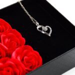 Rose Flower Gift Box, Handmade Eternal Rose I Love You Necklace, Valentine's Day - Back View by Nari Haat, Indian eth...