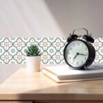 Peel & Stick 8×8 Inch Floor Tiles for Kitchen & Bathroom (10 Pc Set) - Fabric Detail by Nari Haat, Indian ethnic wea...