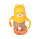 Glass Baby Feeding Bottle with Handles & Straw (300 ML / 1 Pc) - Sleeve Design by Nari Haat, Indian ethnic wear, wome...