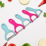 Stainless Steel Kitchen Scissors & Multipurpose Peeler (2 Pc Set, Mix Design) - Neckline Detail by Nari Haat, Indian ...