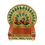 Meenakari Work Laddu Gopal Singhasan  / Sihasan for Pooja Mandir Wooden Krishna Ladoo Bal Gopal Sofa Asan, Home Decor...