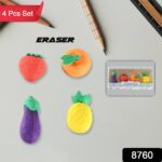 Mini Cute Veg & Fruit Erasers – 3D Colorful Eraser Set for Kids (4 Pc) - With Dupatta by Nari Haat, Indian ethnic w...