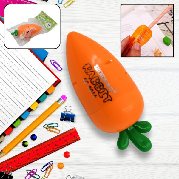 Student Pencil Sharpener Cartoon Carrot Design Suitable for Kids  Stationery 1 Pc - Front View by Nari Haat, Indian e...