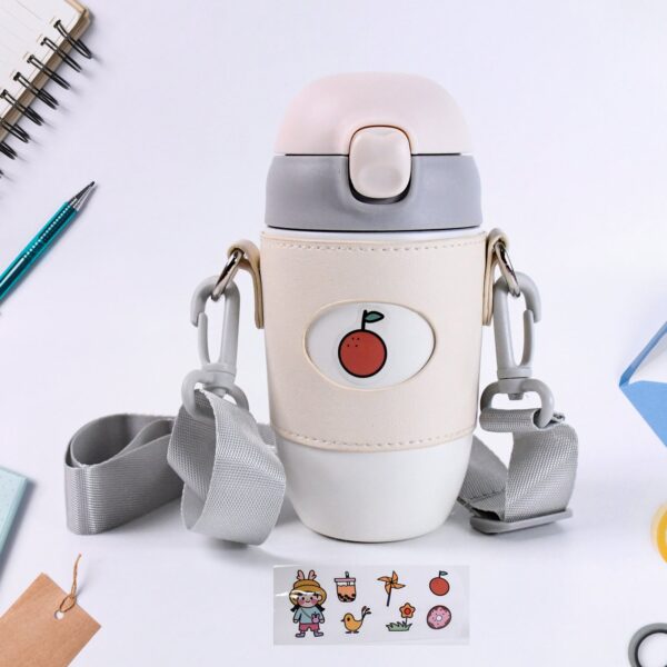 Stainless Steel Coffee Tean Bottle 350ML, Insulated Water Bottle - Front View by Nari Haat, Indian ethnic wear, women...