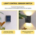 Solar Wall Lights Small Fence Lights Solar Powered Up Down LED Porch Light  (1 Pc) - Back View by Nari Haat, Indian e...