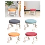 Roller Seat Stool Low Height Rolling Plastic Stool Multifunctional (1 Pc) - Fabric Detail by Nari Haat, Indian ethnic...