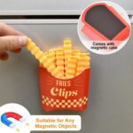 Cute French-Fries-Shaped Bag Clips With in a Magnetic Box (12 Pcs Set) - Closeup Embroidery by Nari Haat, Indian ethn...