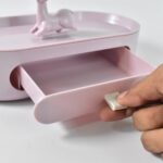 Plastic Jeweller Organizer Earring Holder and Necklace Rack With Drawer (1 Pc) - Fabric Detail by Nari Haat, Indian e...