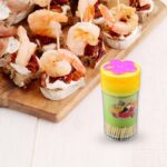 Wood Double Sided Toothpicks with Clear Plastic Storage Box - Image 4