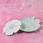 Plastic Flowers Soap Dish Bathroom Accessories Set Shower Gift ,Sabudani (1 Pc) - Closeup Embroidery by Nari Haat, In...