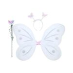 Baby Girl Fairy Nylon Butterfly Wings Wand Hairband Multi Color 1 Pc - Closeup Embroidery by Nari Haat, Indian ethnic...