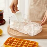 Ice Cube Tray with Lid 32 Grid, Storage Box Kitchen Bar Tool (1 Pc) - Full Detail by Nari Haat, Indian ethnic wear, w...