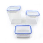 Food Grade Plastic Kitchen Storage Container Set with Air Seal Lock (3 Pc Set) - Back View by Nari Haat, Indian ethni...