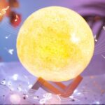 3D Moon Lamp with Color Changing Sensor Touch & Crystal Ball Stand - Closeup Embroidery by Nari Haat, Indian ethnic w...