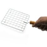 Square Stainless Steel Barbecue Grill with Wooden Handle - Sleeve Design by Nari Haat, Indian ethnic wear, women clot...