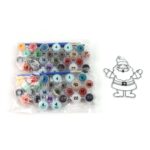 Paint by Number Kits 2 Set 24 Number Color, 6 paint brushes (2 Set) - Sleeve Design by Nari Haat, Indian ethnic wear,...