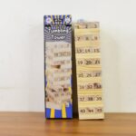 Wooden Tumbling Stacking Tower Game, Zenga tower (48 Pcs Blocks 2 Dices) - Fabric Detail by Nari Haat, Indian ethnic ...