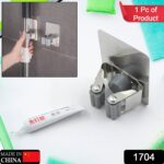 Stainless Steel Mop Broom Holder Organizer, With Glue 6gm Adhesive Wall Mounted Mop Organizer Storage Rack Clip Heavy...