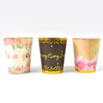 Disposable Paper Cups, Disposable Tea, Coffee Cups (3 Pcs Set / Mix Color) - Sleeve Design by Nari Haat, Indian ethni...
