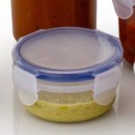 Plastic Liquid Round Airtight Food Storage Container with Leak Proof Locking Lid - Neckline Detail by Nari Haat, Indi...