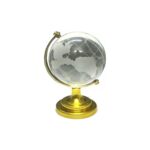Crystal Globe / World Map 50 mm with Golden Stand (1 Pc) - Sleeve Design by Nari Haat, Indian ethnic wear, women clot...
