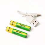 AAA Rechargeable 800 mWh Batteries With Recharging Cable (2 Pc Set) - Sleeve Design by Nari Haat, Indian ethnic wear,...