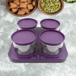 Airtight Plastic 4 Pc Storage Container Set, With Storage Container - Sleeve Design by Nari Haat, Indian ethnic wear,...