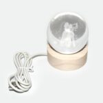 3D Crystal Ball lamps With Base (1 Pc) - Sleeve Design by Nari Haat, Indian ethnic wear, women clothing, designer suit