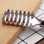 Stainless Steel Fish Scale Remover Scraper – Sawtooth Kitchen Tool - Back View by Nari Haat, Indian ethnic wear, wo...