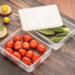 Plastic Food Storage Container for Fridge, fridge storage boxes with Lid Stackable Fridge Storage Containers freeze o...