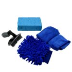 Car and Bike Cleaning Combo Kit with Microfiber Sponge, Gloves & Towels (5 Pcs) - Sleeve Design by Nari Haat, Indian ...