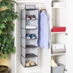 6 Shelf Hanging Closet Organizer Breathable Material Keeps Away Dust and Odors - Fabric Detail by Nari Haat, Indian e...