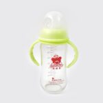 Glass Baby Feeding Bottle with Handles & Straw (240 ML / 1 Pc) - Sleeve Design by Nari Haat, Indian ethnic wear, wome...