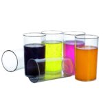 Heavy unbreakable Plastic Clear look fully Transparent Glasses Set 330ml (6pcs) - Back View by Nari Haat, Indian ethn...