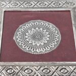 Silver - Square Pooja Chowki Patla / Bajot (20×20 CM / 1 Pc) - Closeup Embroidery by Nari Haat, Indian ethnic wear, ...
