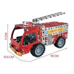 Metal DIY Fire Truck Building Blocks Kids (Fire Truck / 292pcs of truck tool / 1 Set) - Neckline Detail by Nari Haat,...