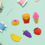 3D Food Fancy Colorful Erasers – Cute Novelty Eraser Set for Kids (1 Set) - Closeup Embroidery by Nari Haat, Indian...