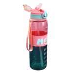 Plastic Water Bottle With Strap and Straw (1000 ML) - Sleeve Design by Nari Haat, Indian ethnic wear, women clothing,...