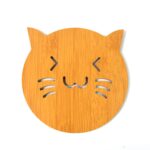 Square Bamboo Wood Table Place mat Hot Pot Cup Mat Tea Coaster(14×14 Cm / 1 Pc) - Sleeve Design by Nari Haat, Indian...