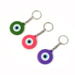 Evil Eye Rubber / Silicone Keychain (1 Pc / Mix Color) - Sleeve Design by Nari Haat, Indian ethnic wear, women clothi...
