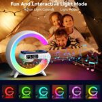 Smart Alarm Clock with G-Shape RGB Light Bluetooth Speaker, Wireless Charging (1 Pc) - Fabric Detail by Nari Haat, In...
