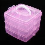 Versatile 18-Grid 3-Layer Transparent Plastic Organizer Box - Fabric Detail by Nari Haat, Indian ethnic wear, women c...