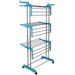 Premium Heavy Duty Stainless Steel 3 Layer Foldable Cloth Drying Stand - Sleeve Design by Nari Haat, Indian ethnic we...