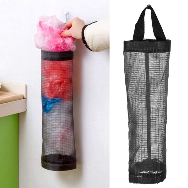 Hanging Waste Garbage Bag Holder Storage Bag with Wide Handle for Kitchen (1 Pc) - Front View by Nari Haat, Indian et...