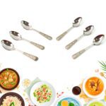 Stainless Steel Table Spoons Set of 6 - Full Detail by Nari Haat, Indian ethnic wear, women clothing, designer suit