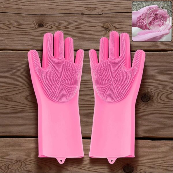 Multicolor Reusable Silicone Cleaning Scrubber Gloves