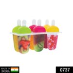 6 Pcs Multicolor Polypropylene Ice Mold, Kulfi Maker / Stick / Cream / Assorted - With Dupatta by Nari Haat, Indian e...