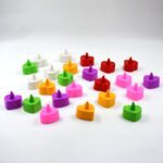 Heart Shape Battery Operated Tea Light LED Candles, Decoration Diwali (24 Pc Set) - Back View by Nari Haat, Indian et...