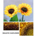 2 Pc Outdoor Solar Sunflower Lights – Waterproof Garden Landscape Stake Light - Back View by Nari Haat, Indian ethn...